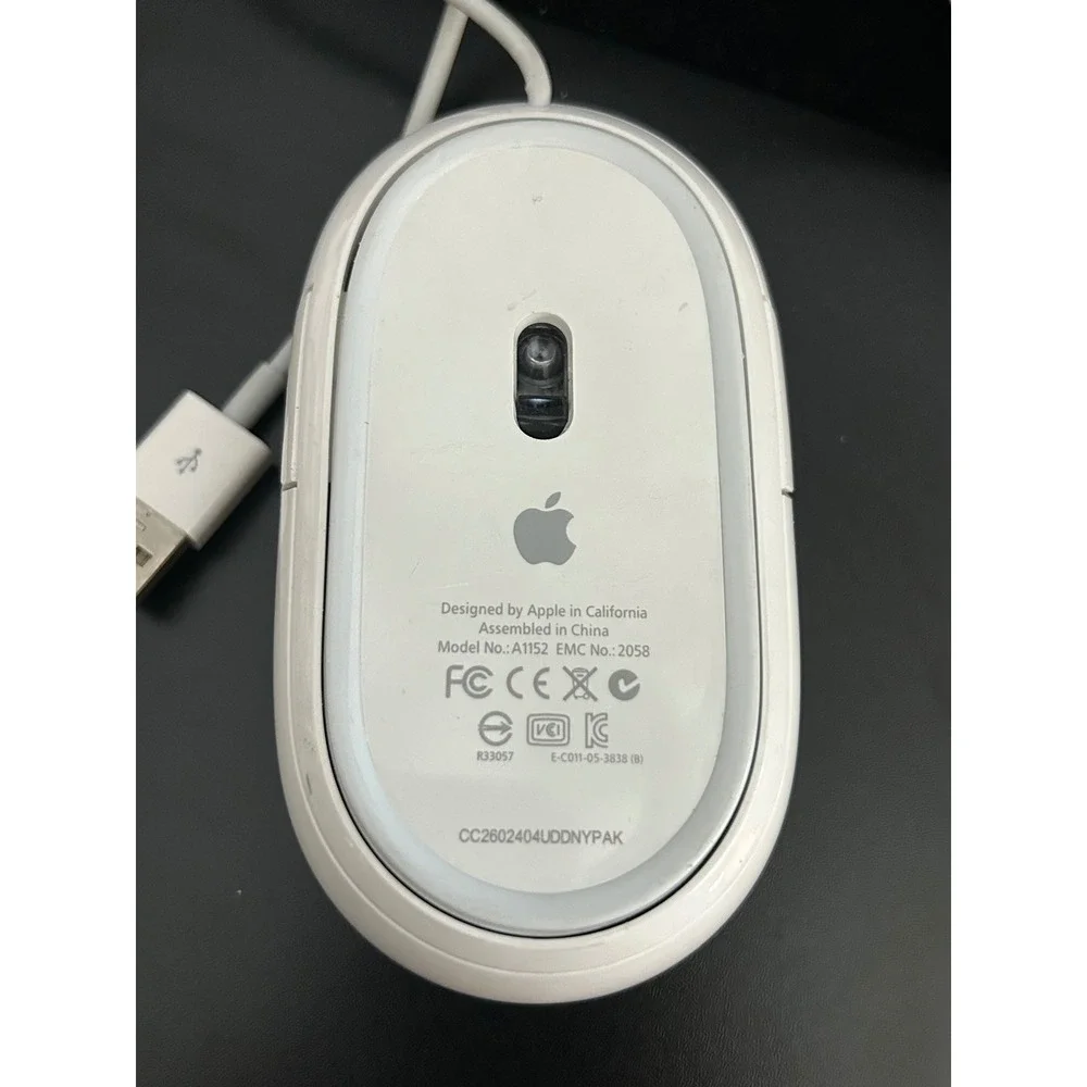 Wired Mouse White Good Apple Mighty Mouse A1152 USB Optical Scroll Ball
